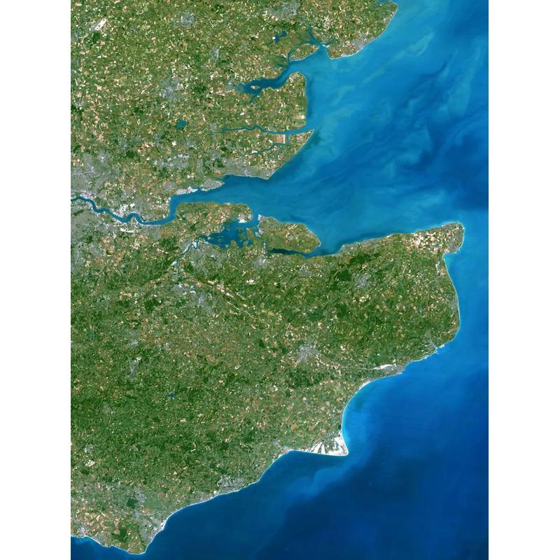Planet Observer Mappa Regionale Regione del Kent ed Estuario del Tamigi